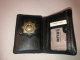Leather Cap Badge Wallet